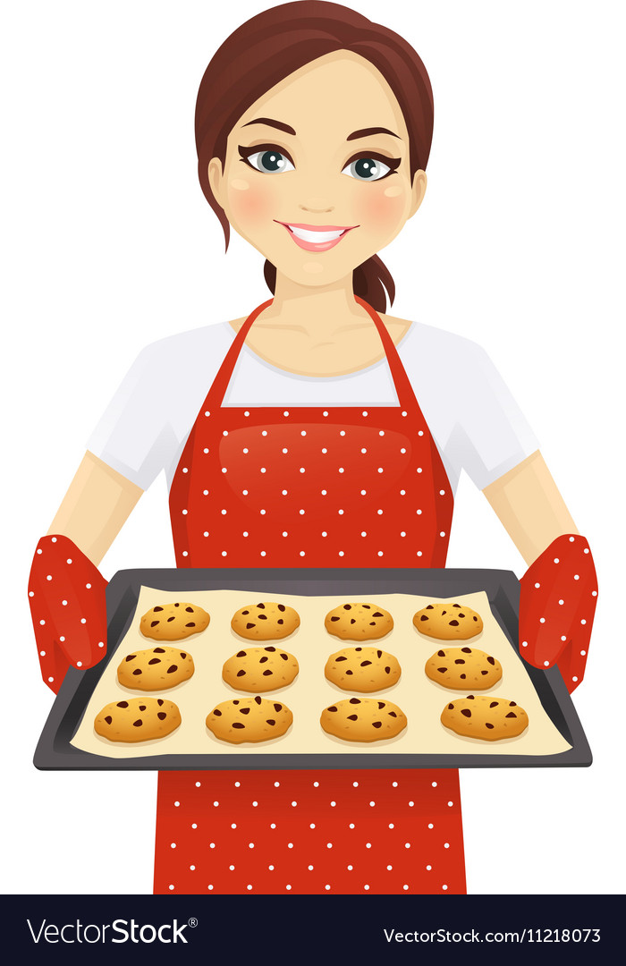 Woman Baking Cookies Royalty Free Vector Image