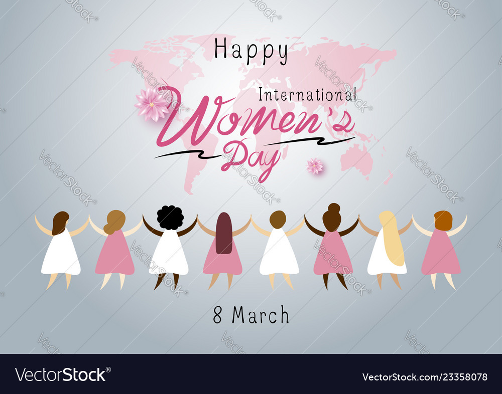 8 Of March Women S Day Poster With Woman Vector Stock Illustration