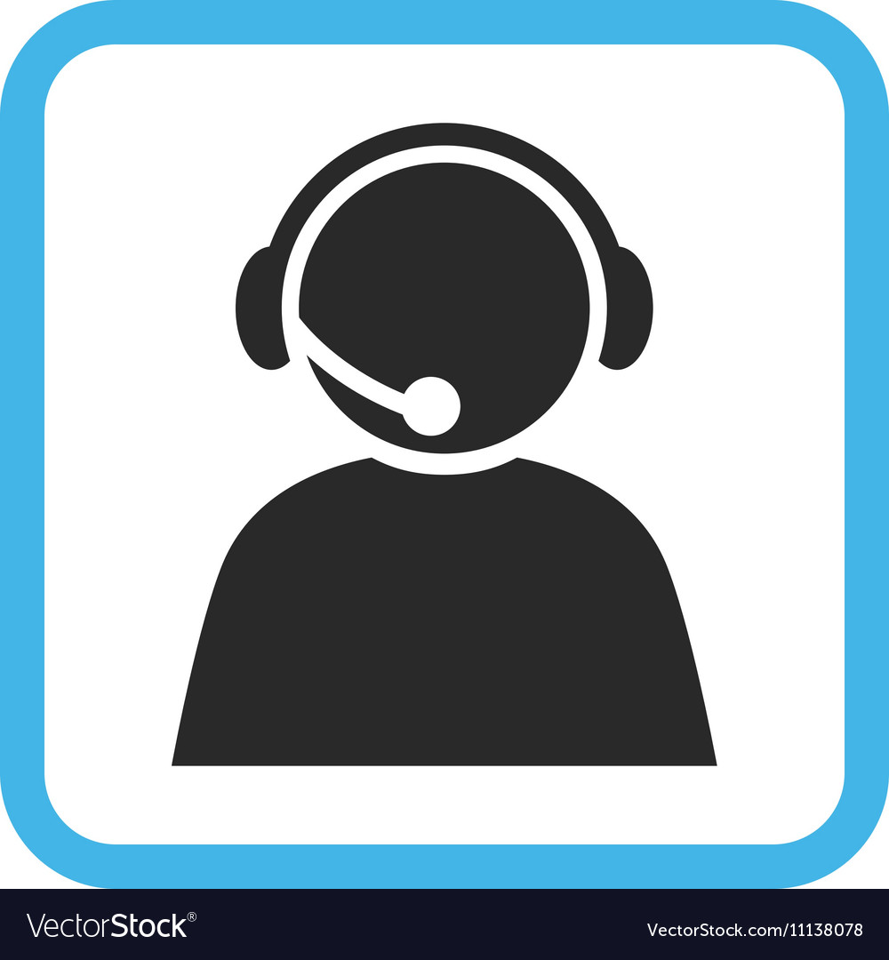 Call center operator icon in a frame