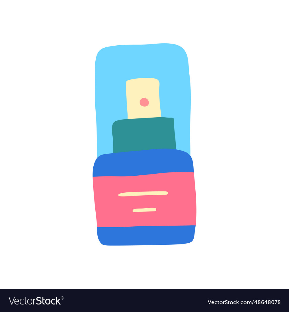 Cartoon color cosmetic container beauty product vector image Cartoon color cosmetic container beauty product