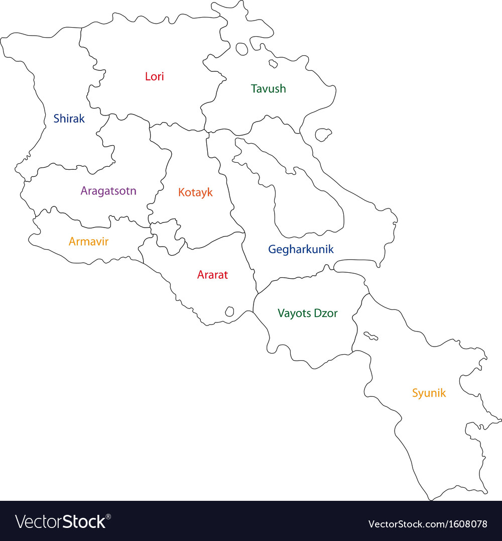 Armenia map Royalty Free Vector Image - VectorStock