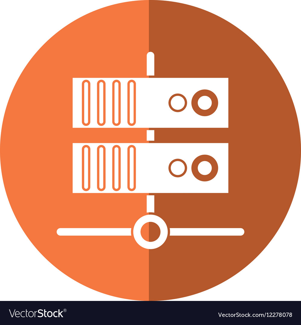 Data base technology server system shadow Vector Image