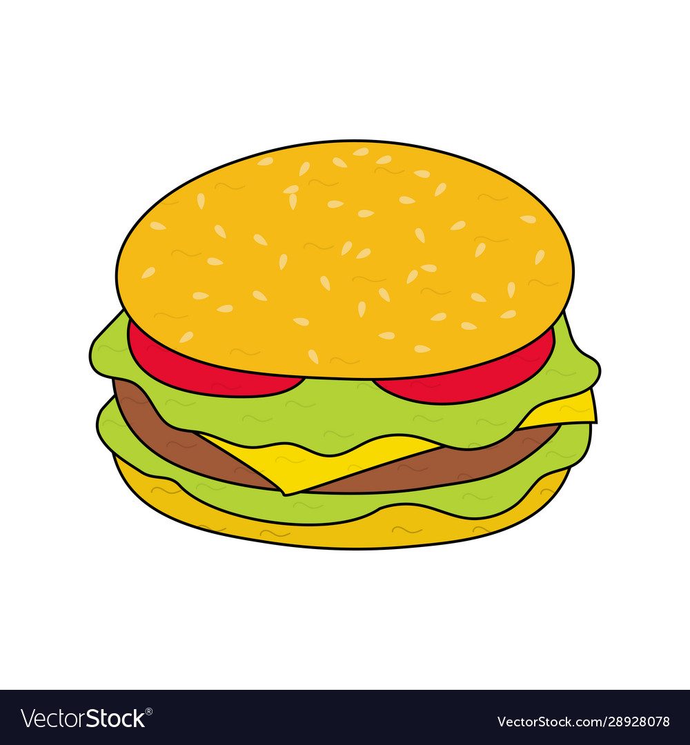 Fast food simple hamburger pattern for design