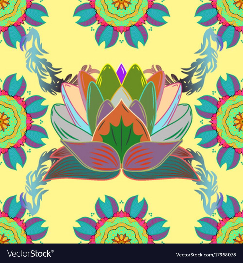 Flat flower elements design nice pattern