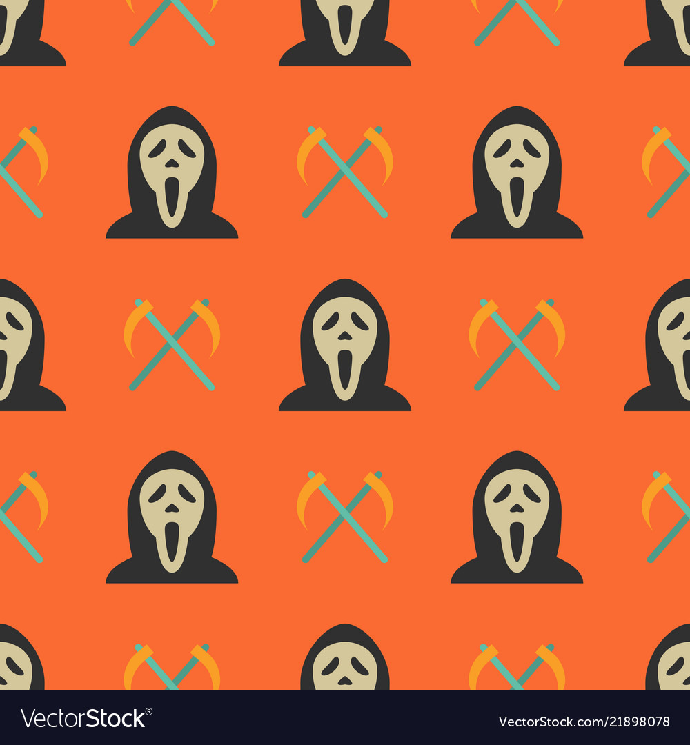Halloween Ghost & Sickle Pattern