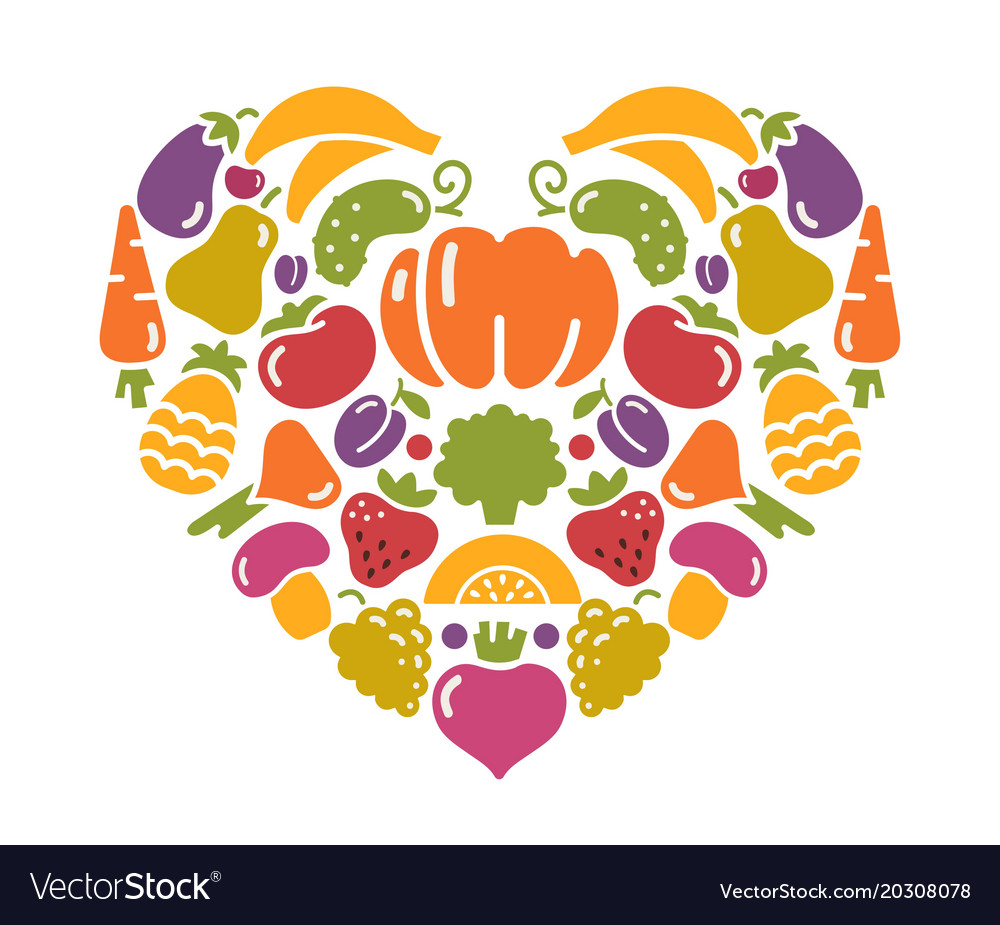 Heart from fruit and vegetables