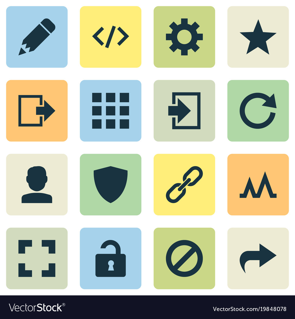 Interface icons set with apps activity user