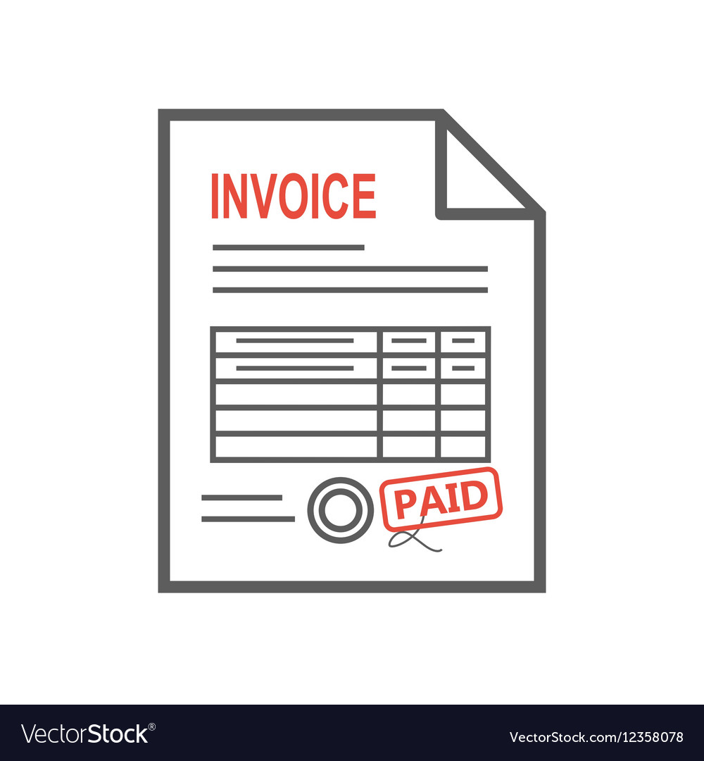 Invoice icon in flat style isolated from the Vector Image
