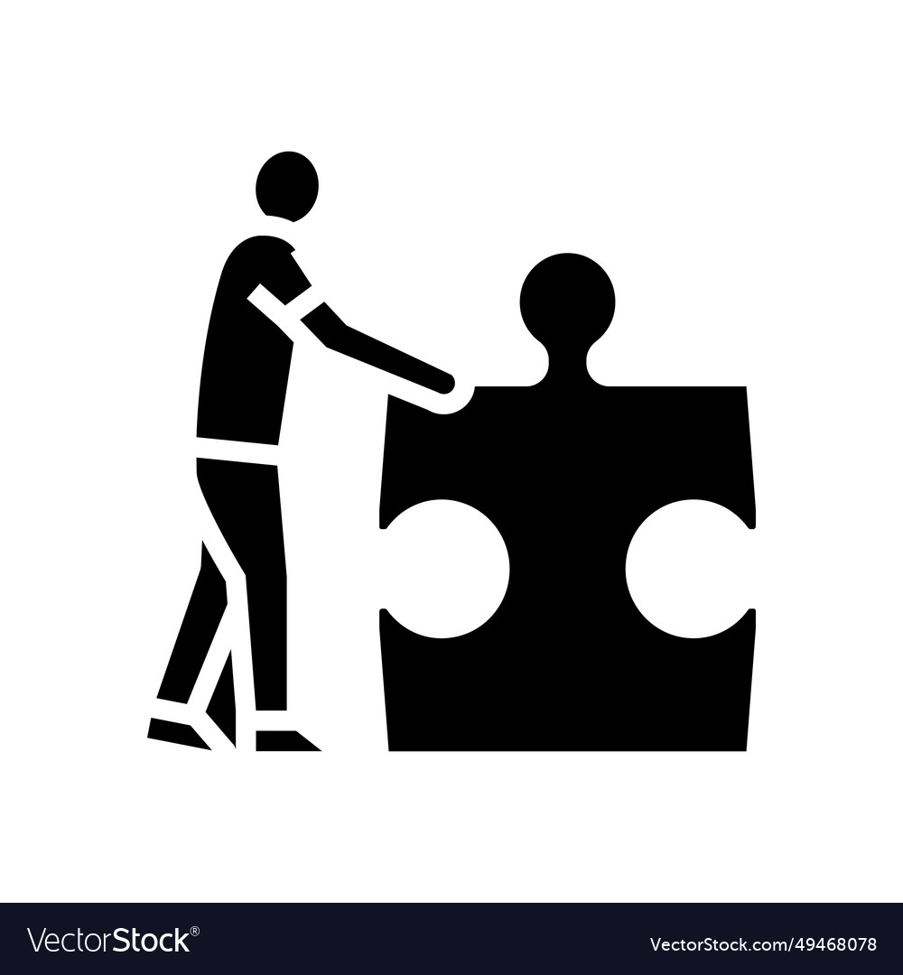 Jigsaw human puzzle glyph icon