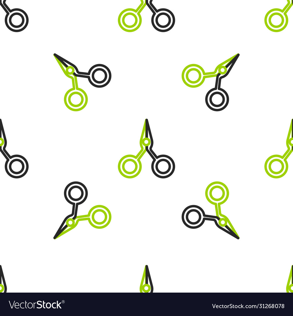 Line scissors icon isolated seamless pattern Vector Image Line scissors icon isolated seamless pattern