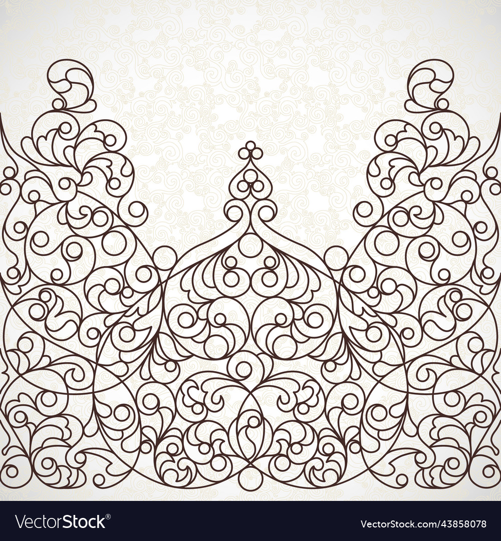 Ornate seamless border in eastern style