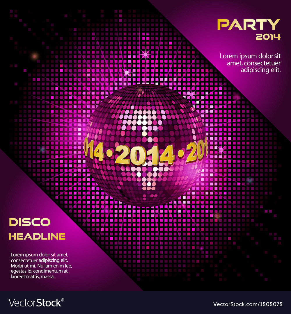 Pink disco ball 2014 party background