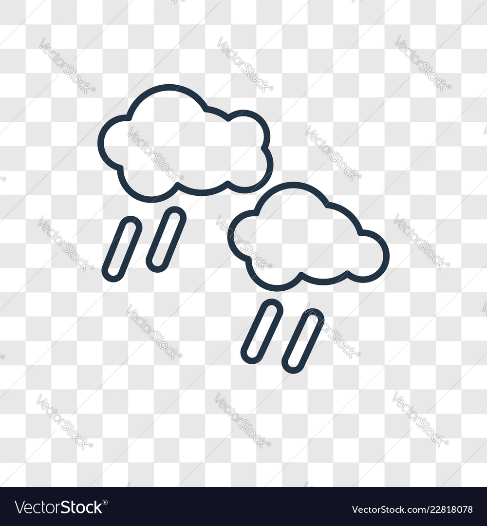 Rain concept linear icon isolated on transparent vector image Rain concept linear icon isolated on transparent