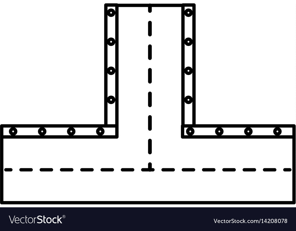 Road intersection isolated icon