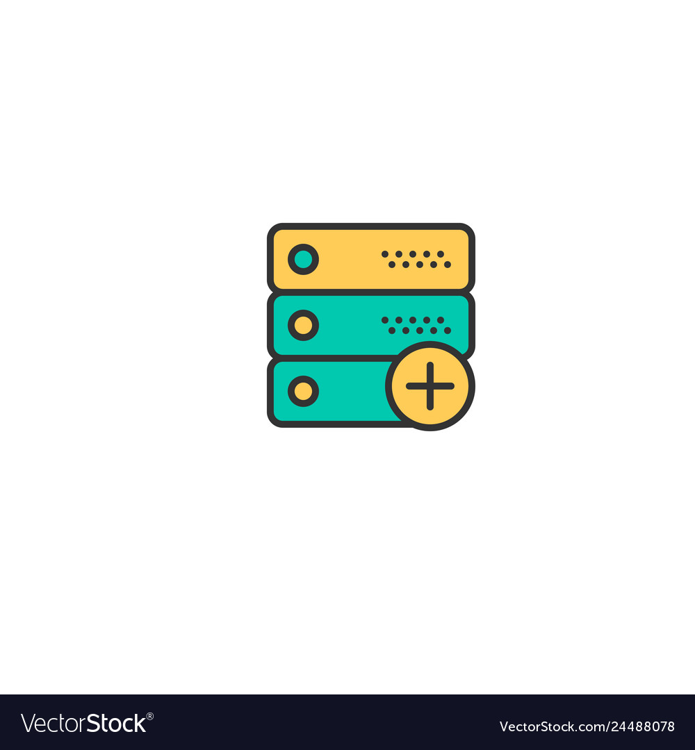 Server icon design interaction vector image Server icon design interaction