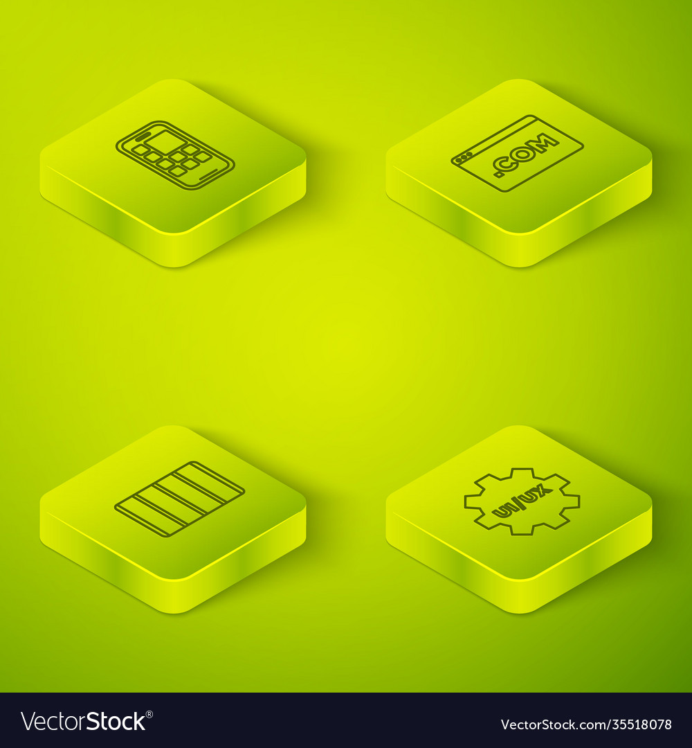 Set isometric line ui or ux design color palette