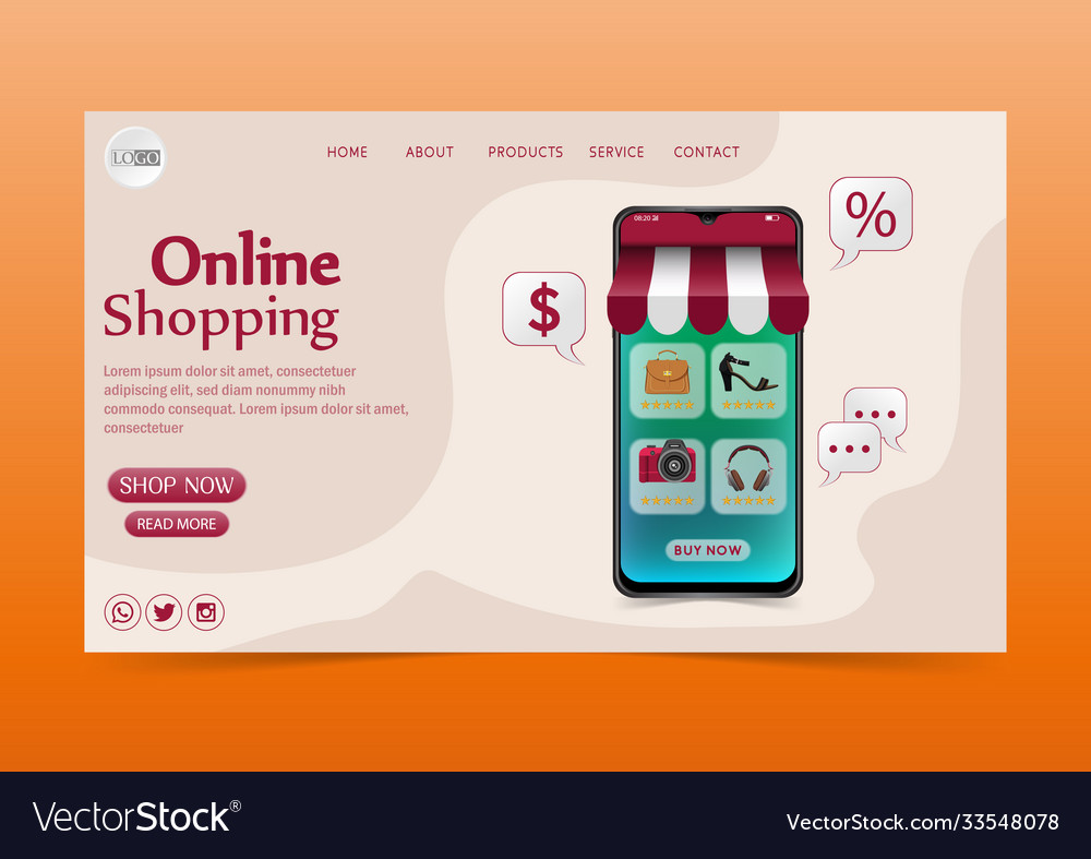 Shopping online design concept