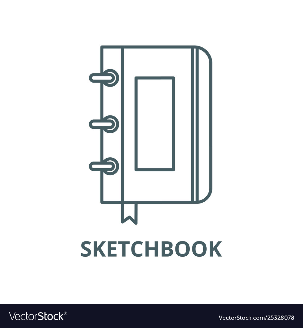 Sketchbooknotebook line icon linear vector image Sketchbooknotebook line icon linear
