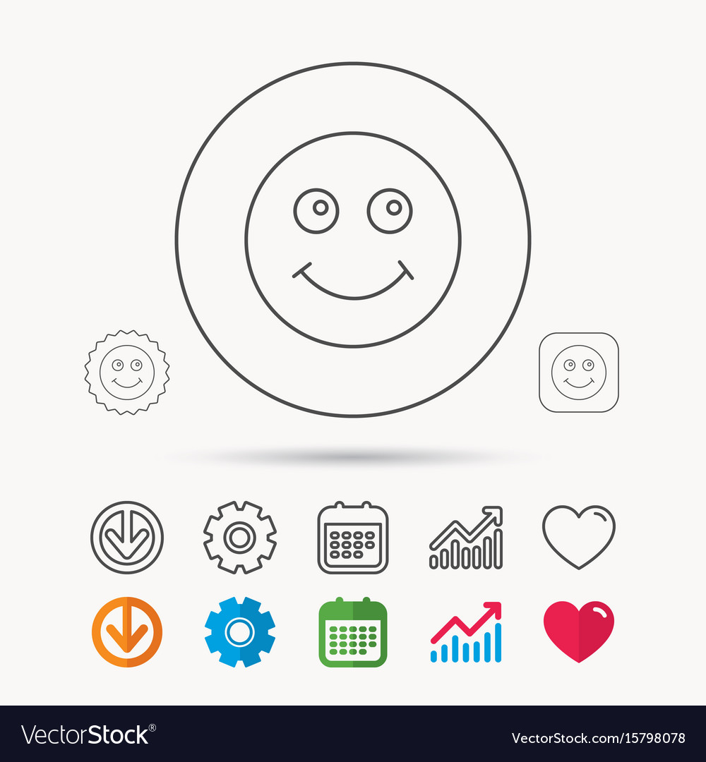 Smile icon positive happy face sign
