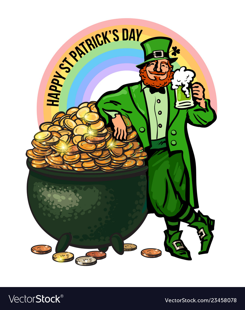 vector st patricks day leprechaun vector over pic