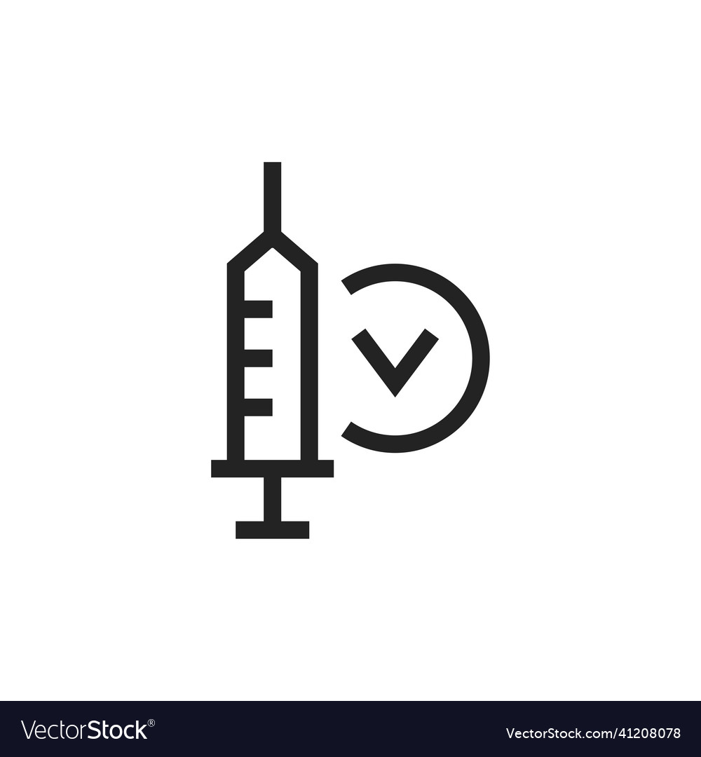 Vaccination certificate line icon