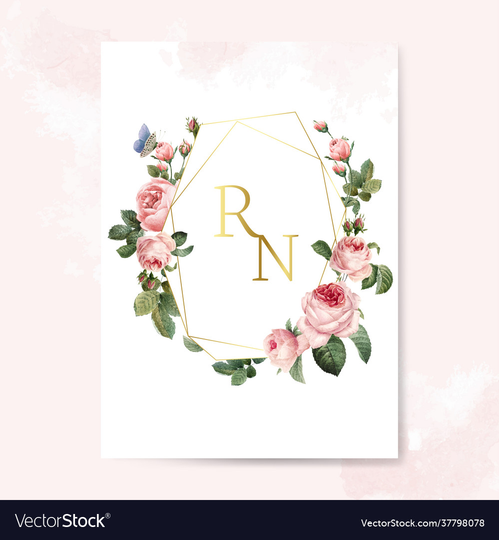 Hochzeit Einladung Karte mit Rosen verziert Vector Image Hochzeit Einladung Karte mit Rosen verziert