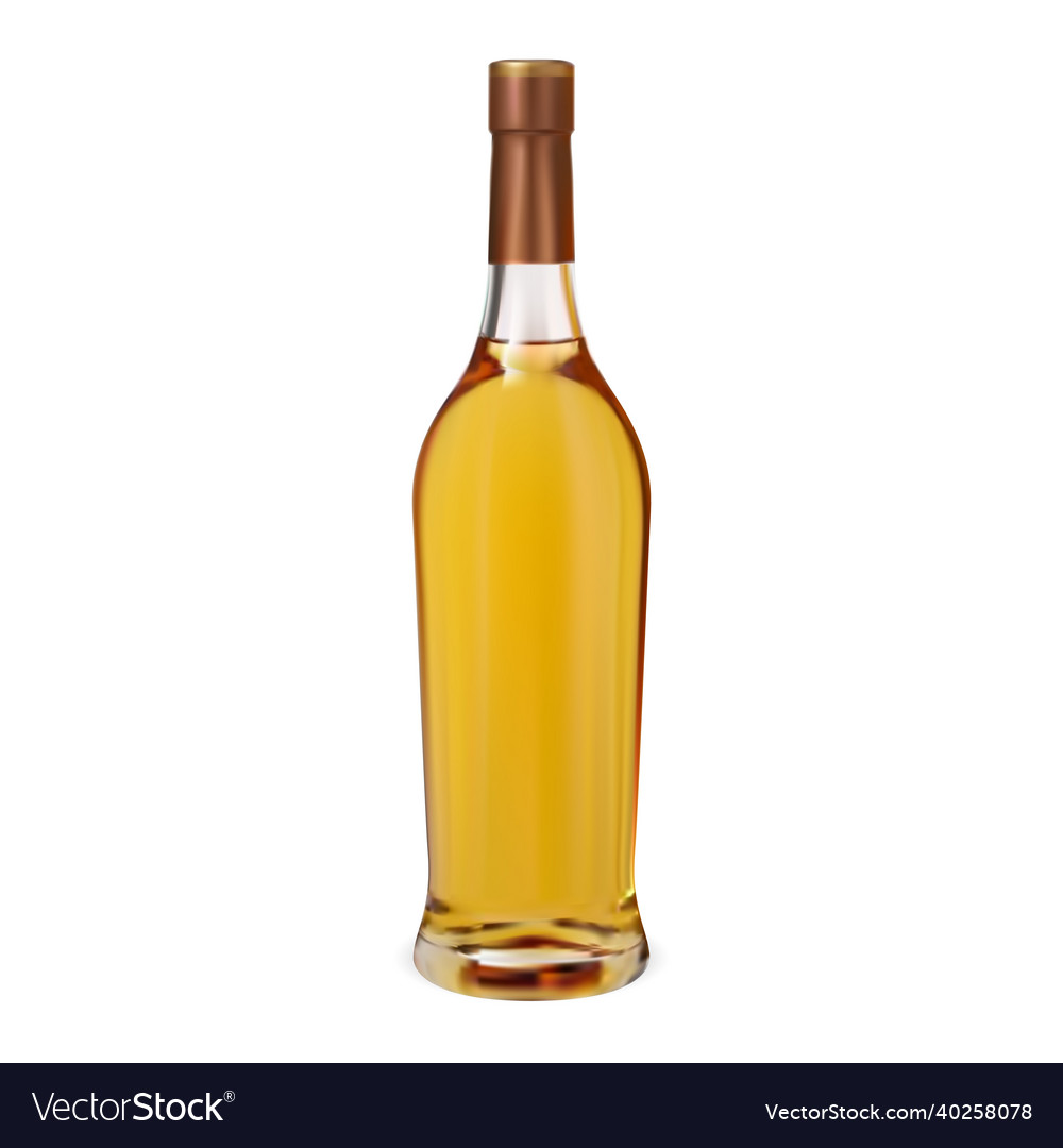 Whiskey bottle realistic glass bourbon Royalty Free Vector