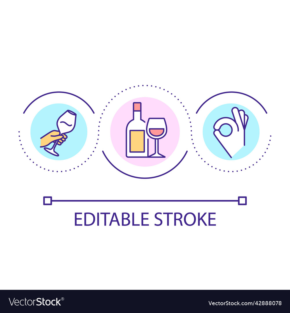 Wine tasting loop concept icon Vector Image Wine tasting loop concept icon