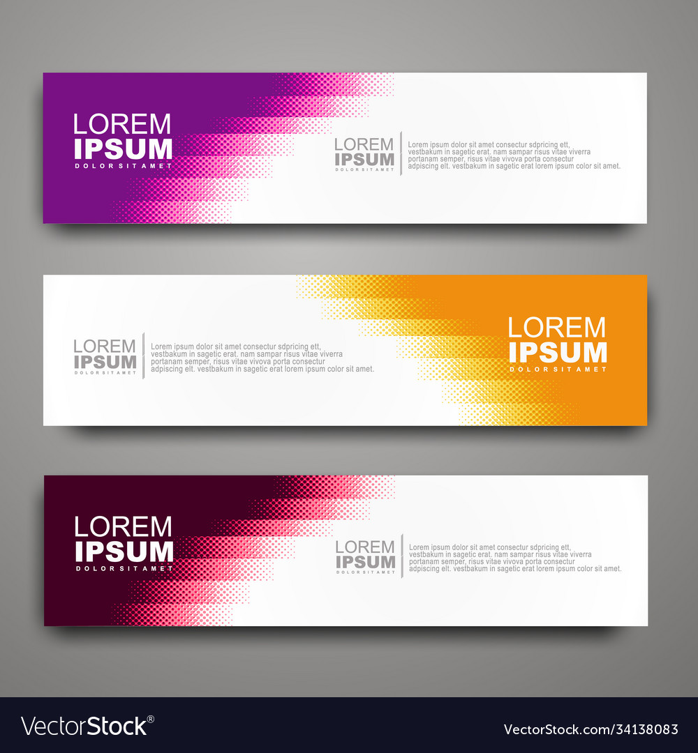 Abstract web banner design template with halftone