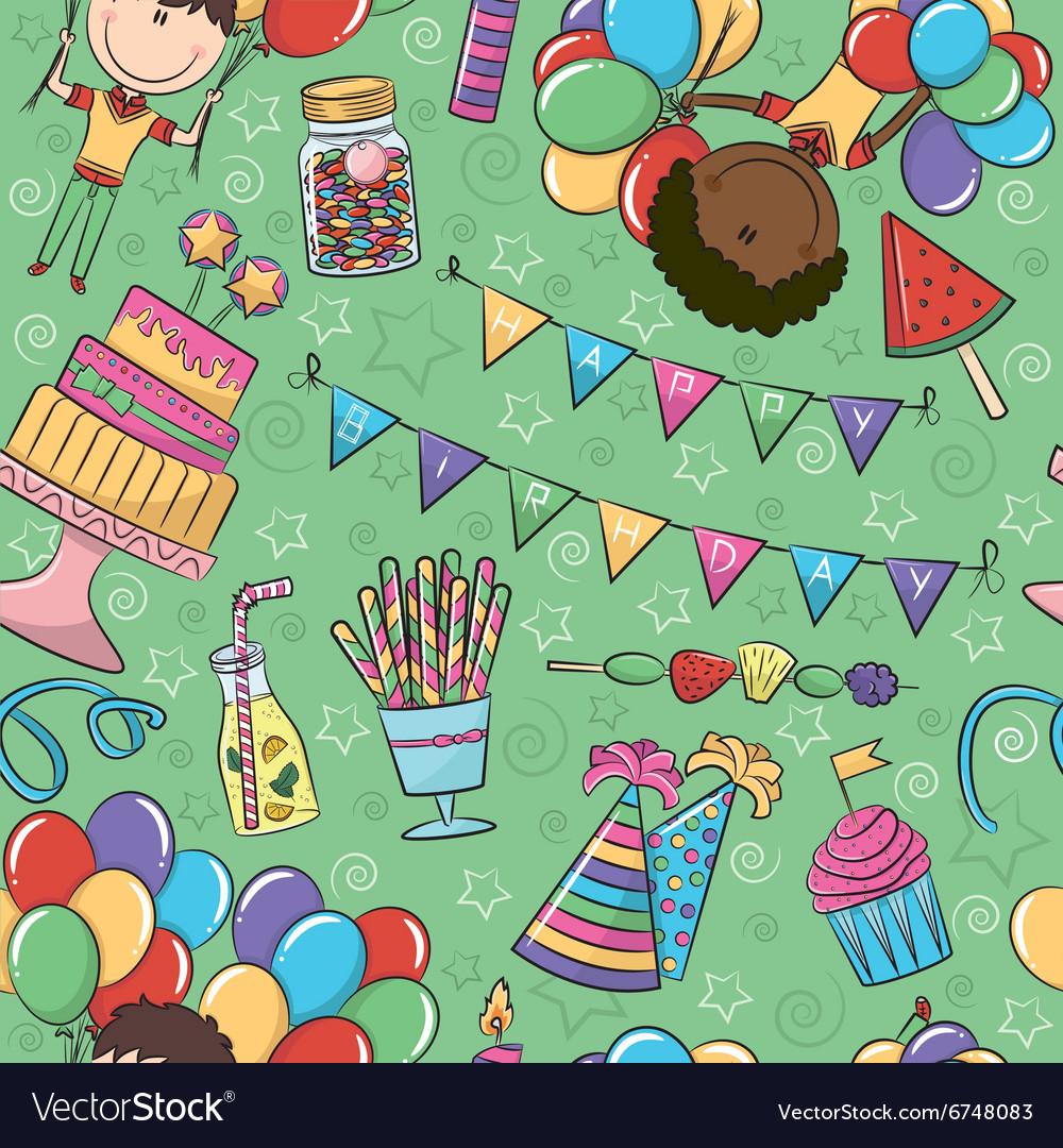 Birthday party seamless pattern