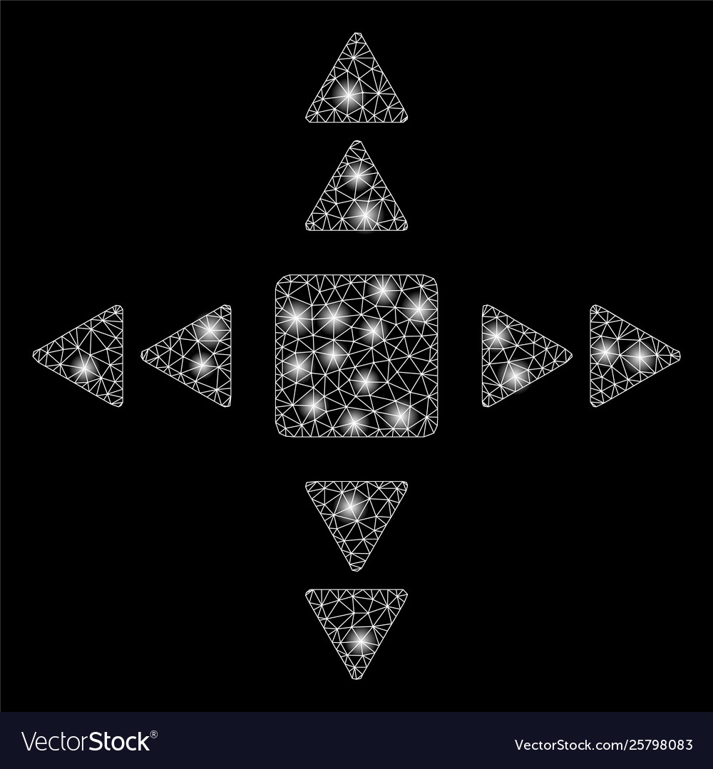 Bright mesh network direction triangles with light Vector Image Bright mesh network direction triangles with light