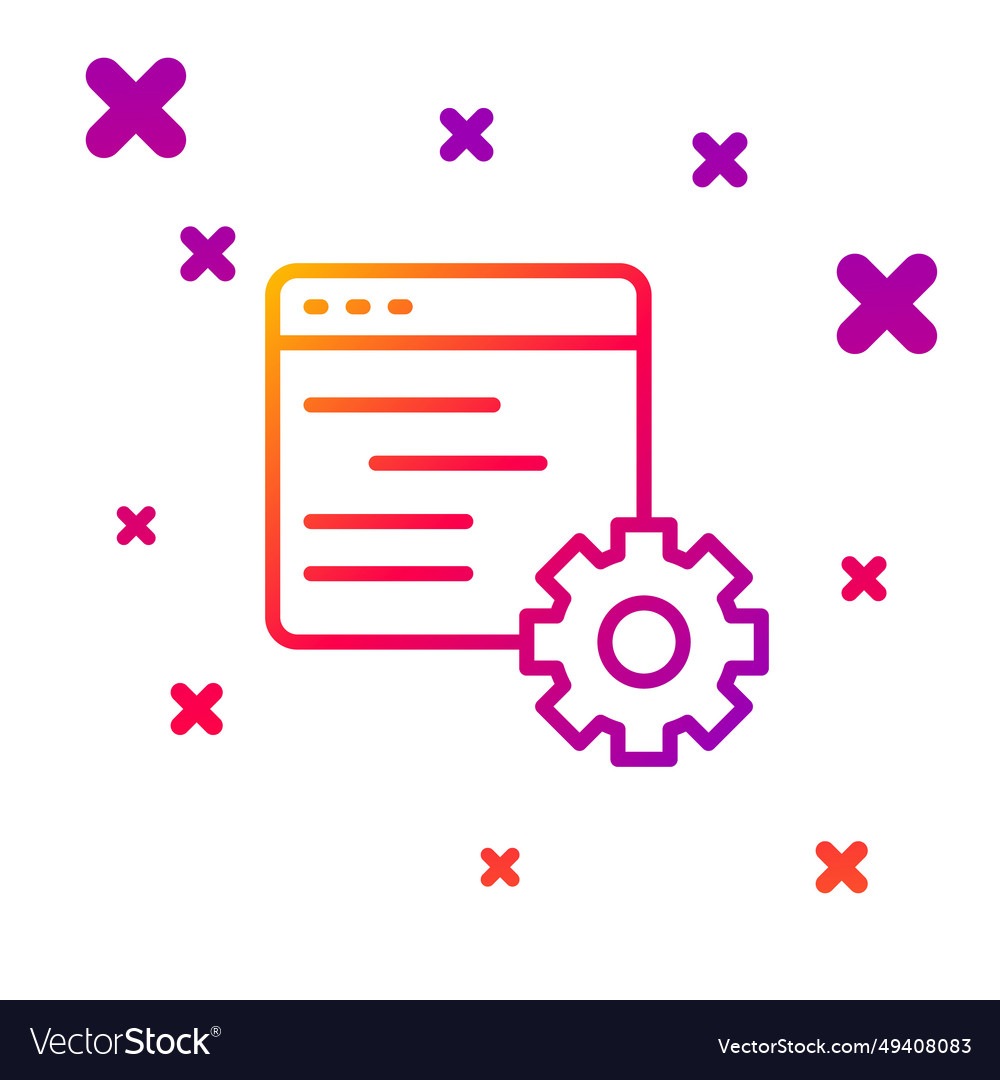 Farbzeile Computer api Schnittstelle Icon isoliert vector image Farbzeile Computer api Schnittstelle Icon isoliert