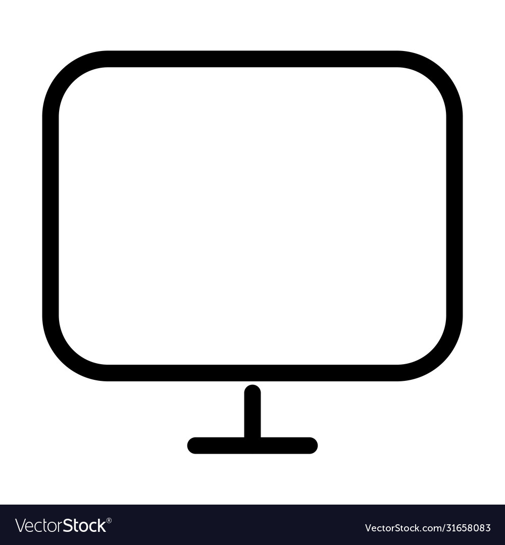 Computer monitor icon line style vector image Computer monitor icon line style