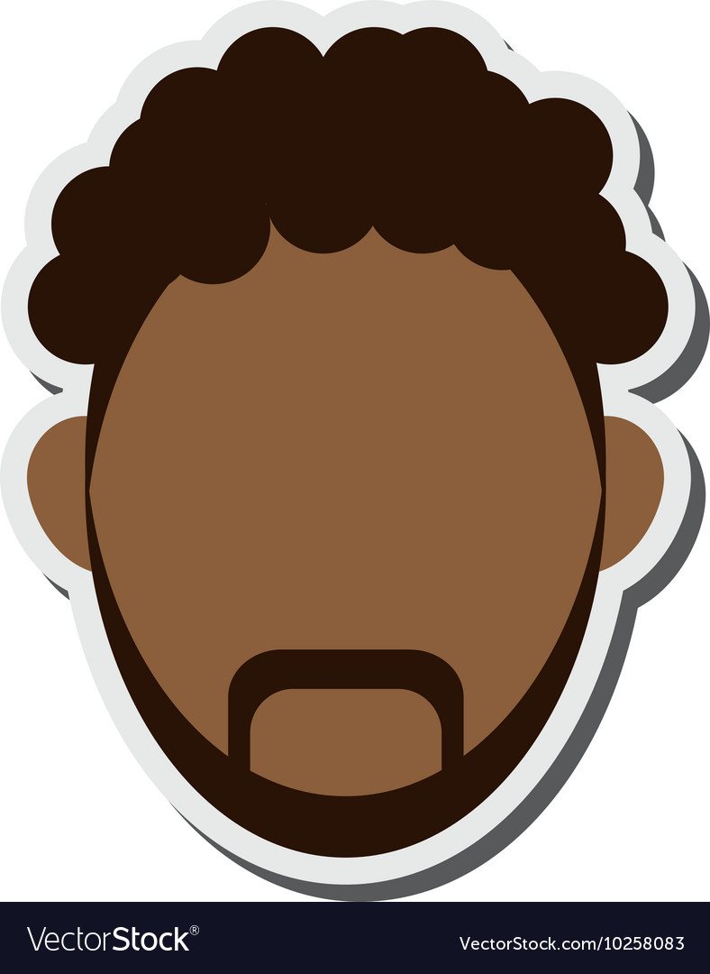 Dark skin faceless man portrait icon