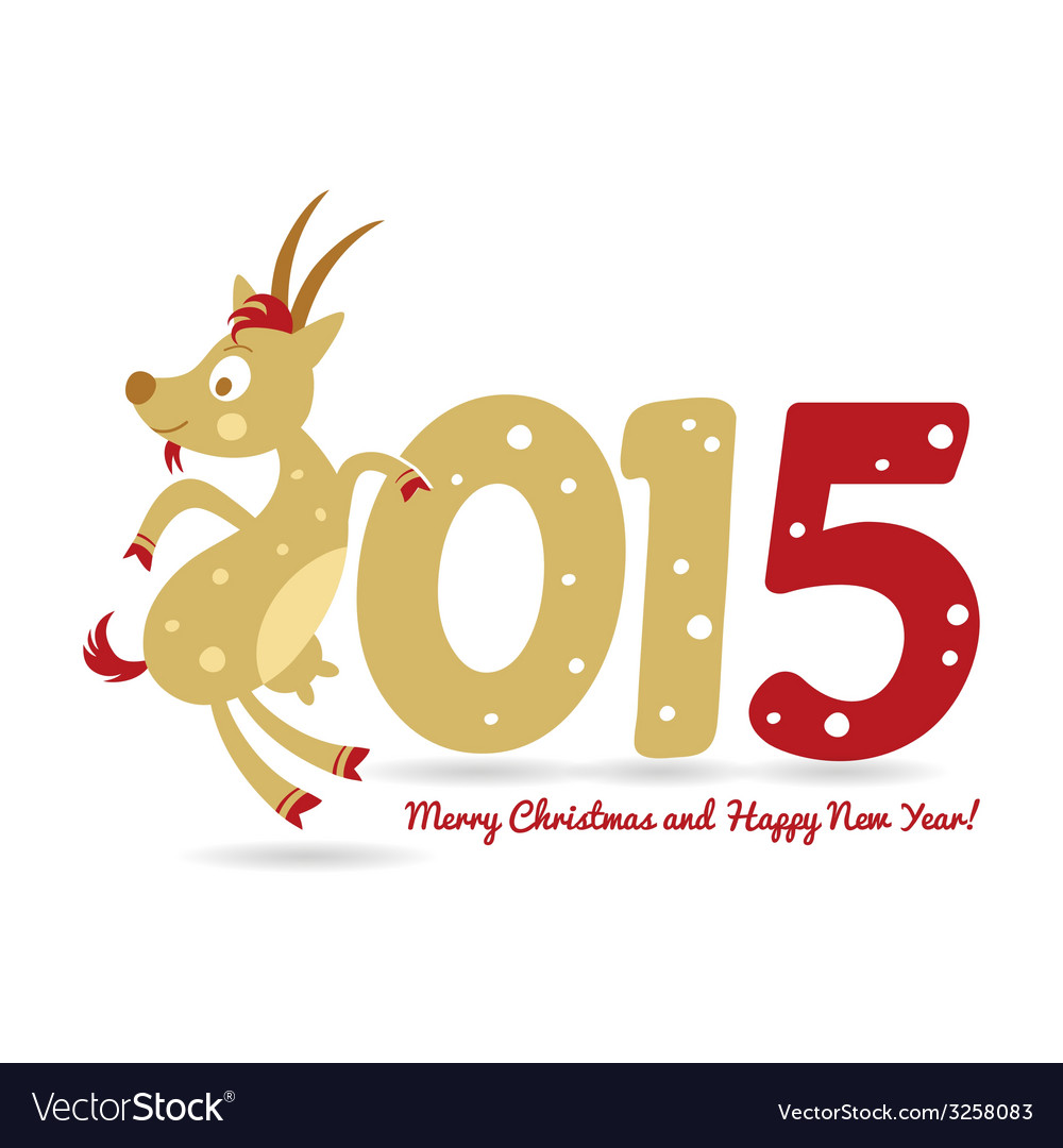 Happy new year and goat symbol