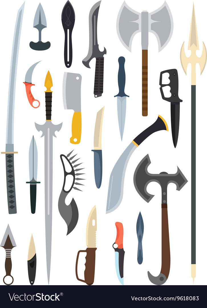 Knifes weapon toy train Royalty Free Vector Image