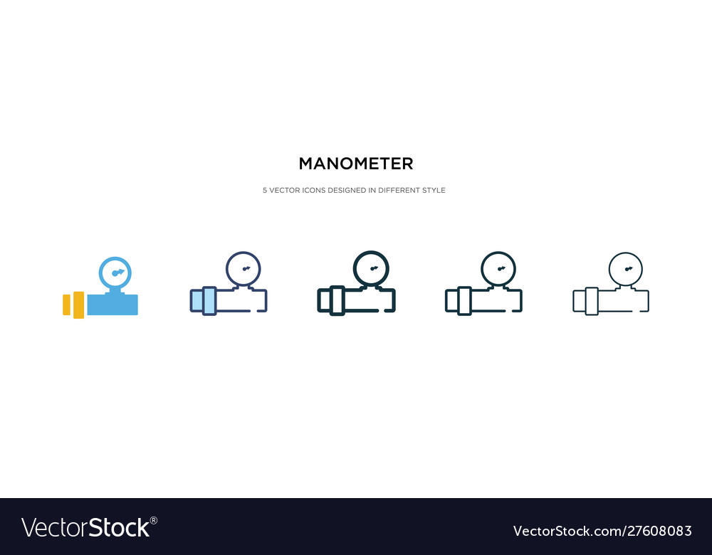 Manometer icon in different style two colored vector image Manometer icon in different style two colored