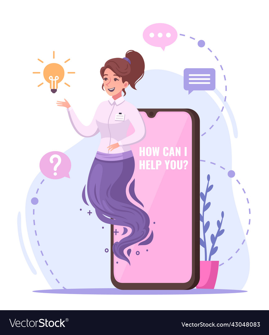 Modern genie character concept Royalty Free Vector Image