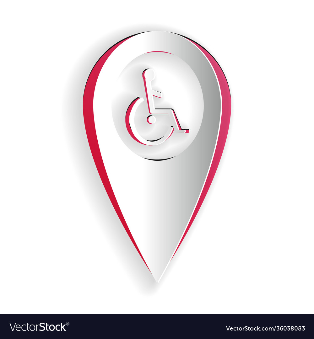Paper cut disabled handicap in map pointer icon Vector Image Paper cut disabled handicap in map pointer icon