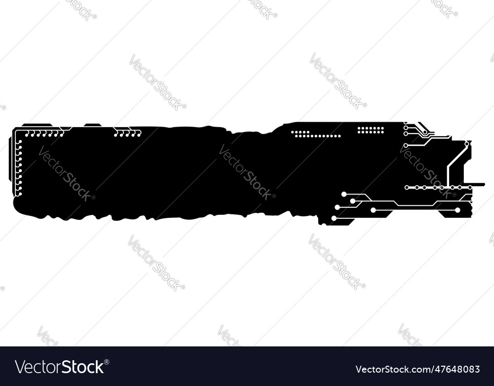 Rectangular design element silhouette in tech