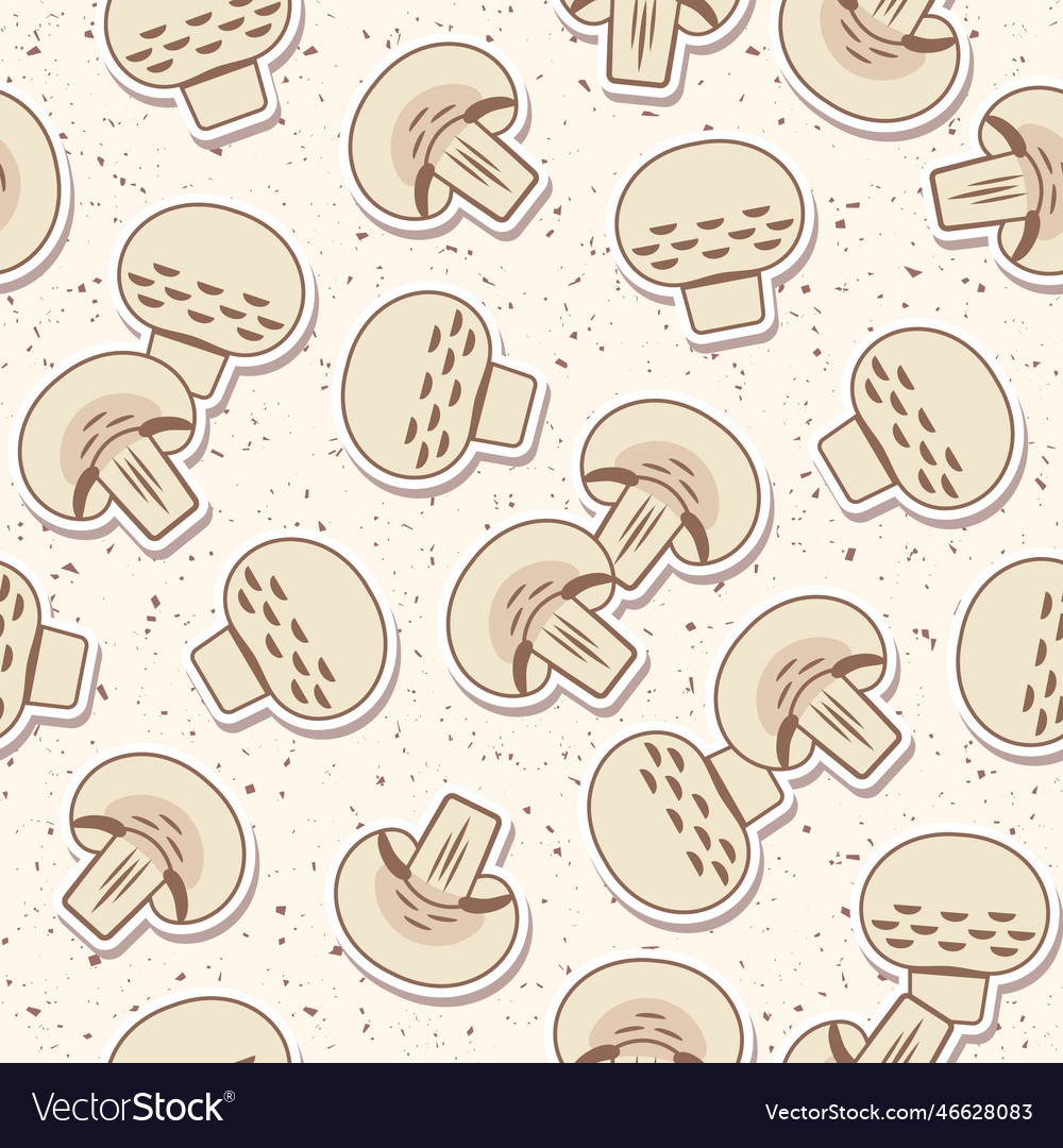 Seamless pattern with mushrooms in simple style