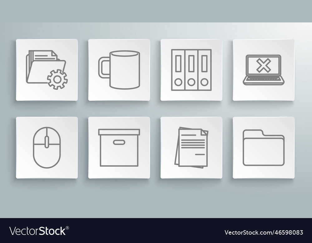 Set line computer mouse carton cardboard box vector image Set line computer mouse carton cardboard box