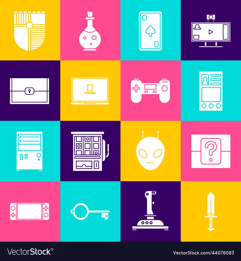 Set sword for game mystery random box create vector image Set sword for game mystery random box create