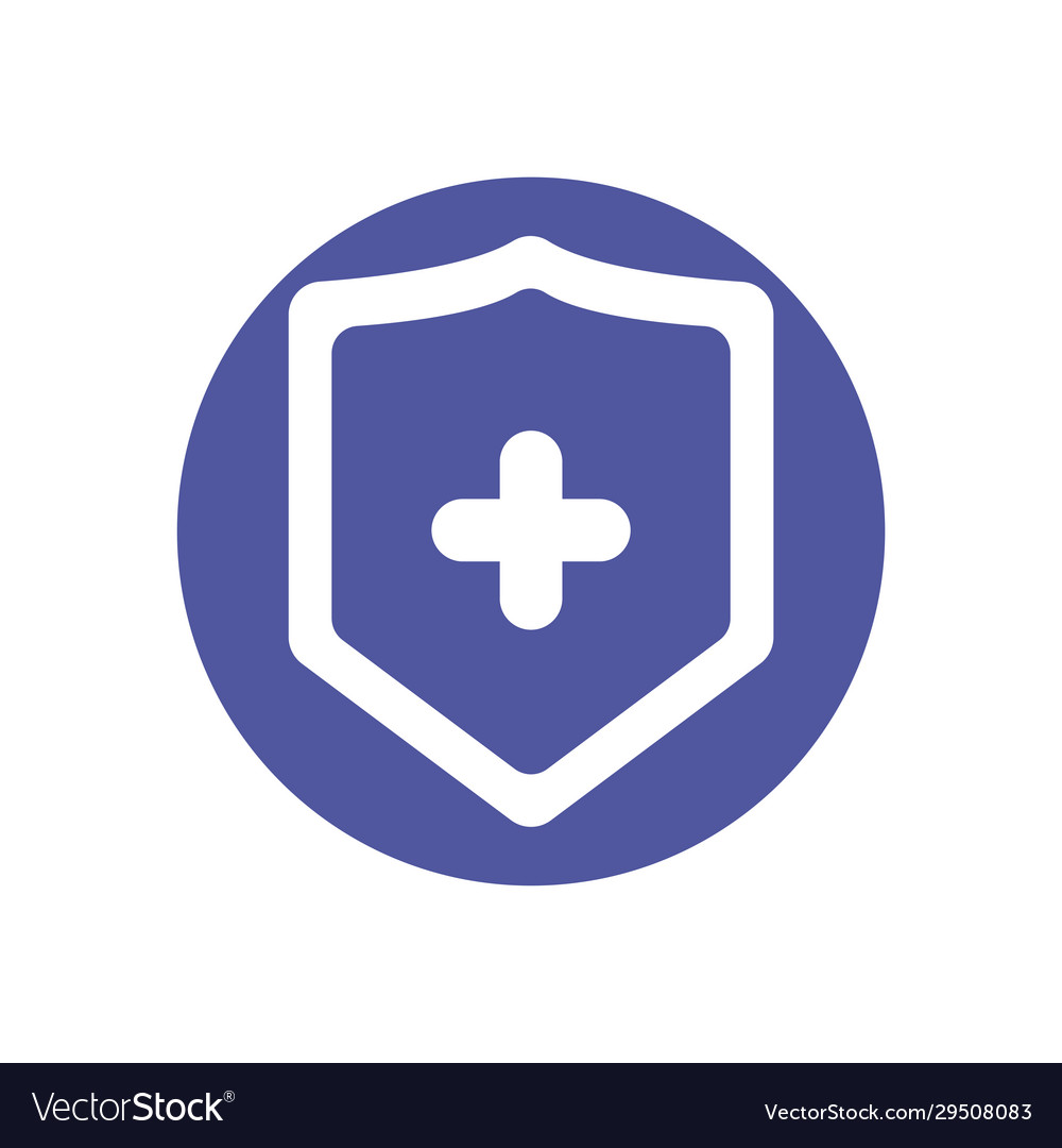 Shield with cross block style icon