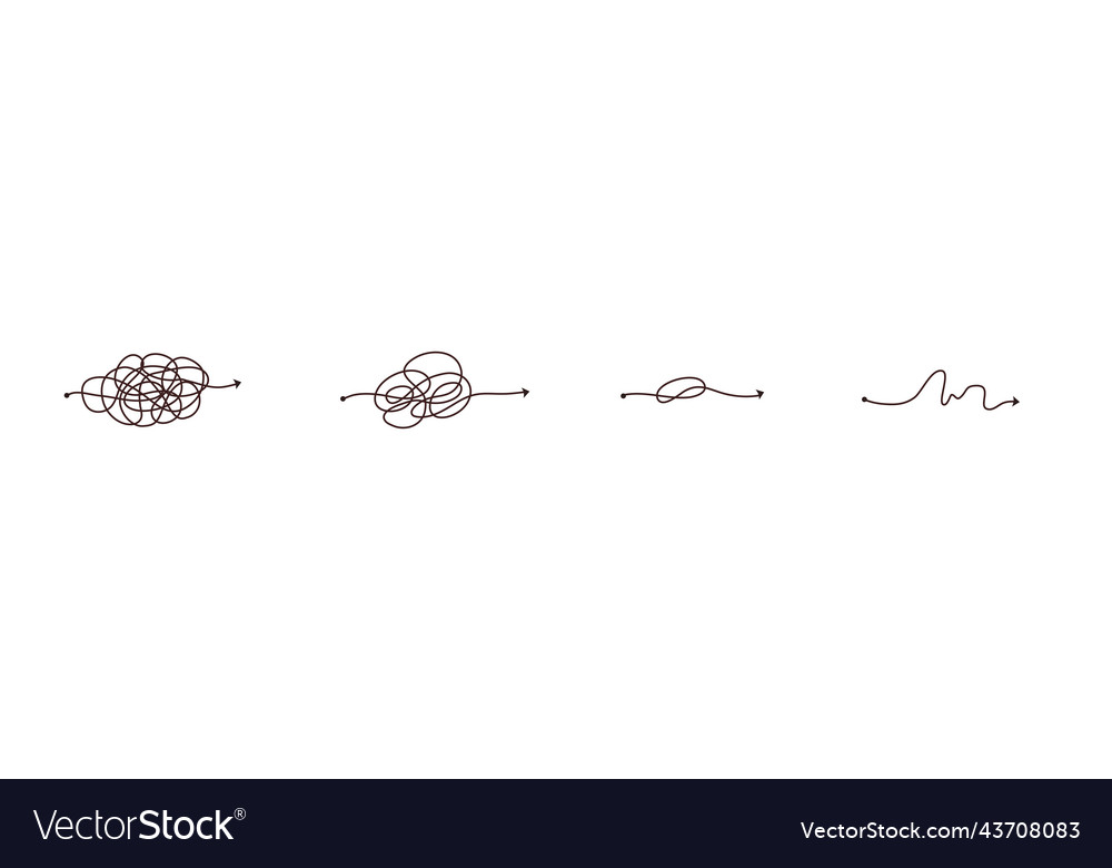 Simple line and complex easy way scribble doodle vector image Simple line and complex easy way scribble doodle