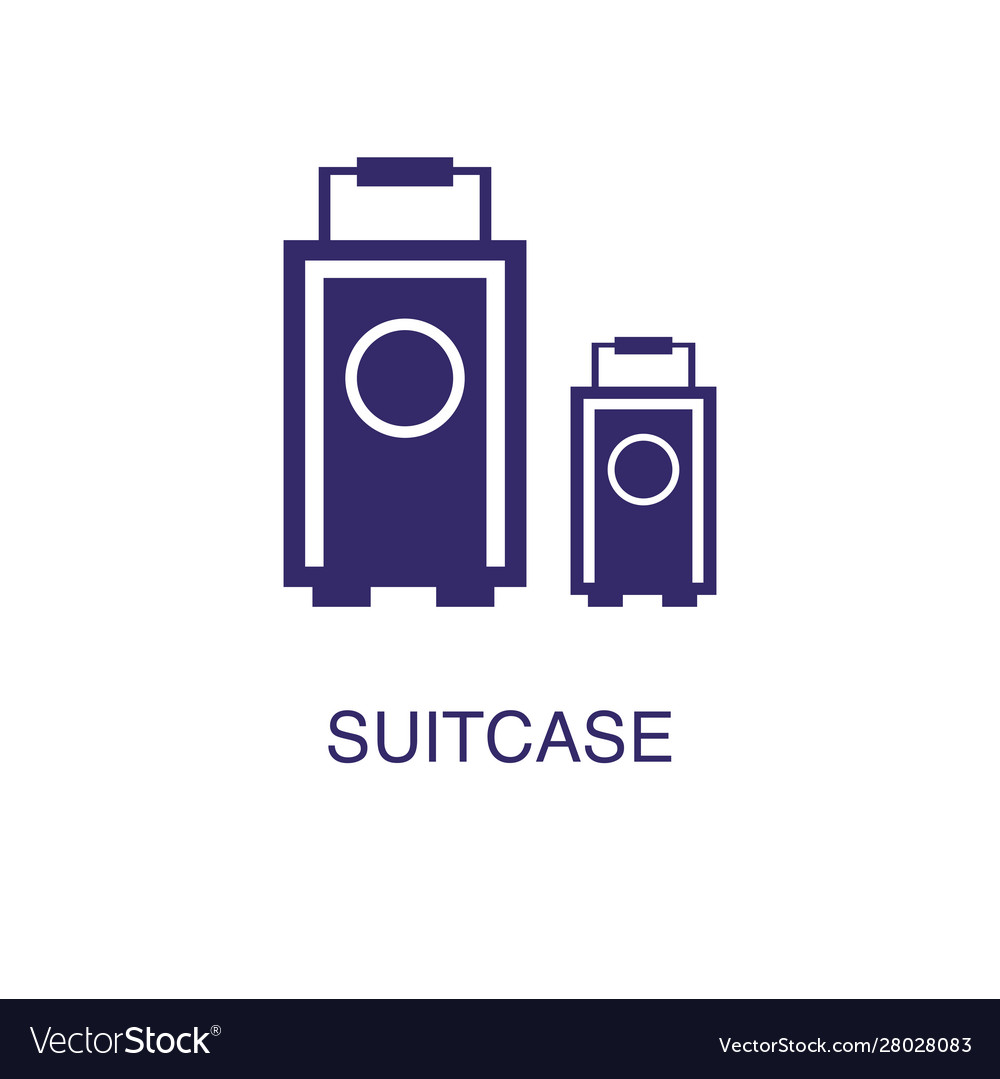Suitcase element in flat simple style on white