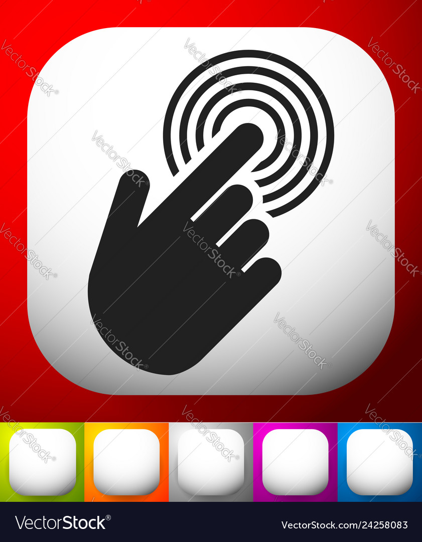 Tapping touchscreen on interface mobile phone icon vector image Tapping touchscreen on interface mobile phone icon