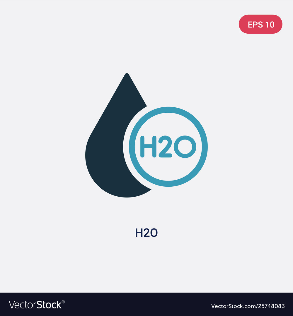 Two color h2o icon from science concept isolated