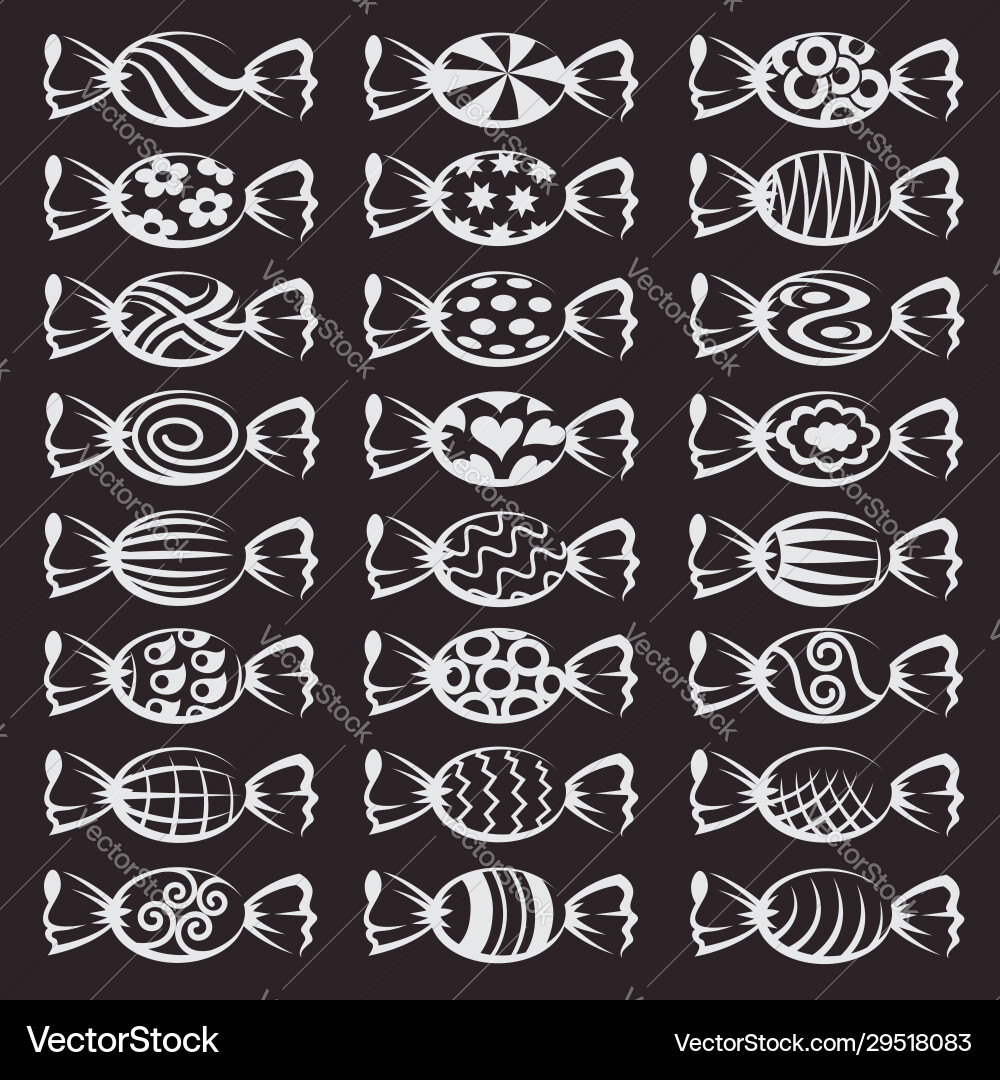 Various candies set Royalty Free Vector Image - VectorStock
