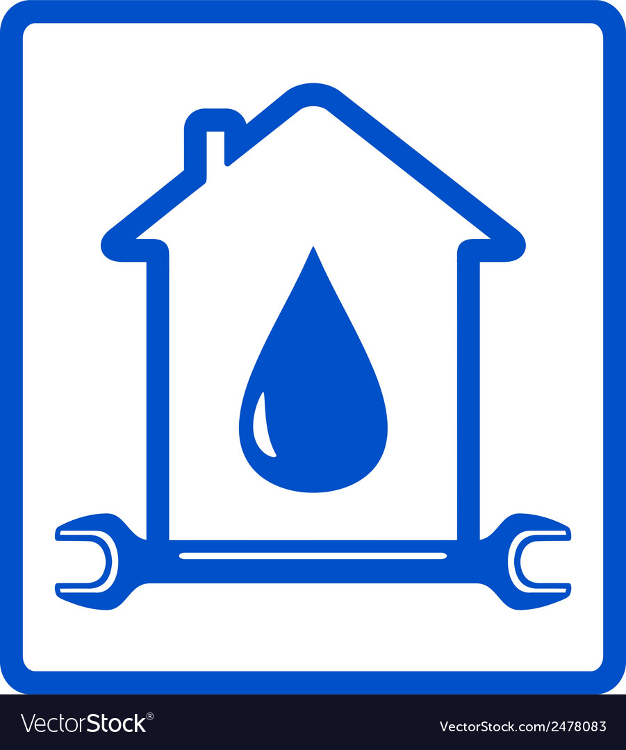 Water in home - plumber symbol Royalty Free Vector Image